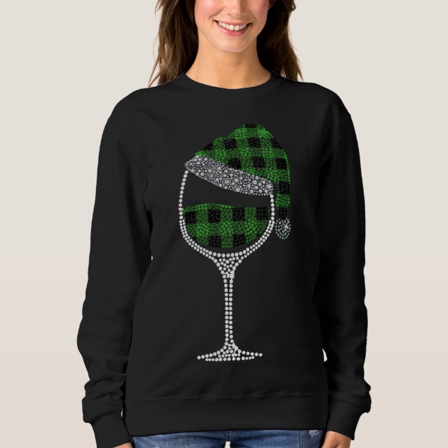 Moletom Vidro de Vinho Papai Noel Natal Búfalo Verde (Frente)
