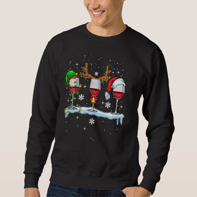 Moletom Vidro Vinho Natal Santa Hat (Frente)