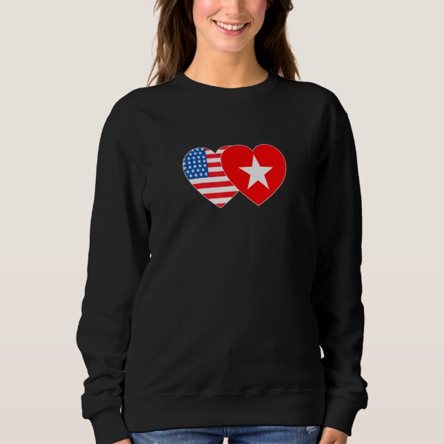 Moletom Vietnam&USA Flag Twin Heart for Vietnamian America (Frente)