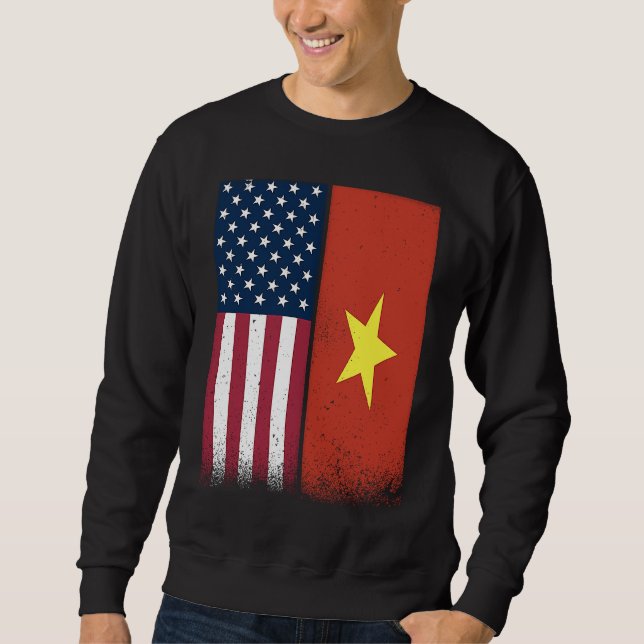 Moletom Vietnam  Vietnamese American Flags Proud USA Vietn (Frente)