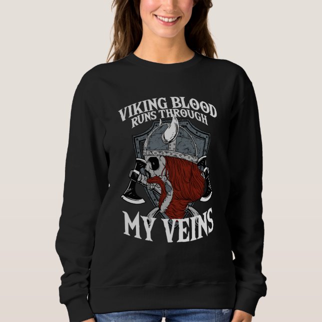 Moletom Viking Blood Runs Through My Veins I Valhalla Viki (Frente)