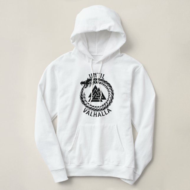 Moletom Viking Jormungandr Até Valhalla (Frente do Design)