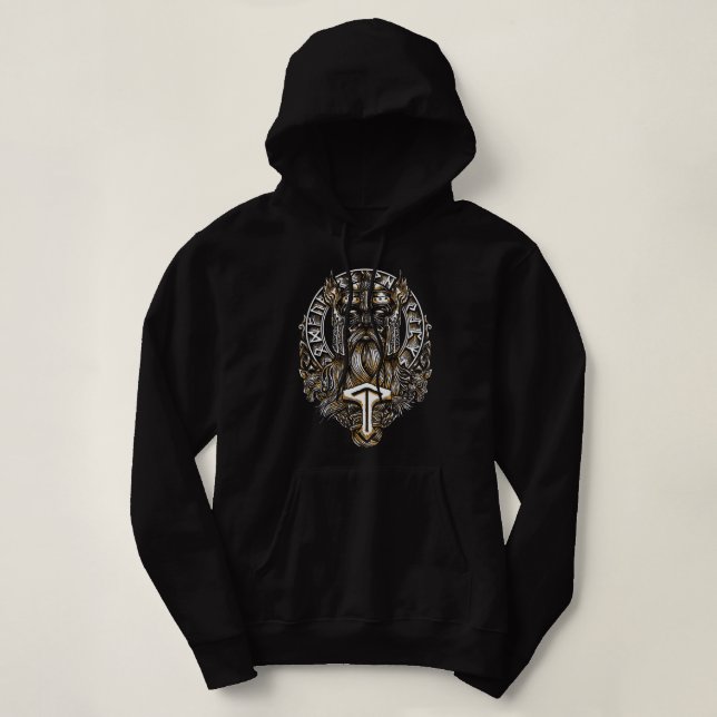 Moletom Viking Odin Com Martelo (Frente do Design)