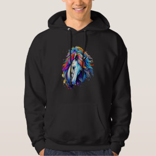 Moletom Vind Horse Retrato Abstrato Tribal Art Horse Love