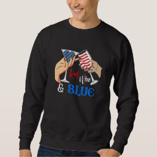 Moletom Vinho Tinto de 4 de Julho E Bandeira dos EUA Azul