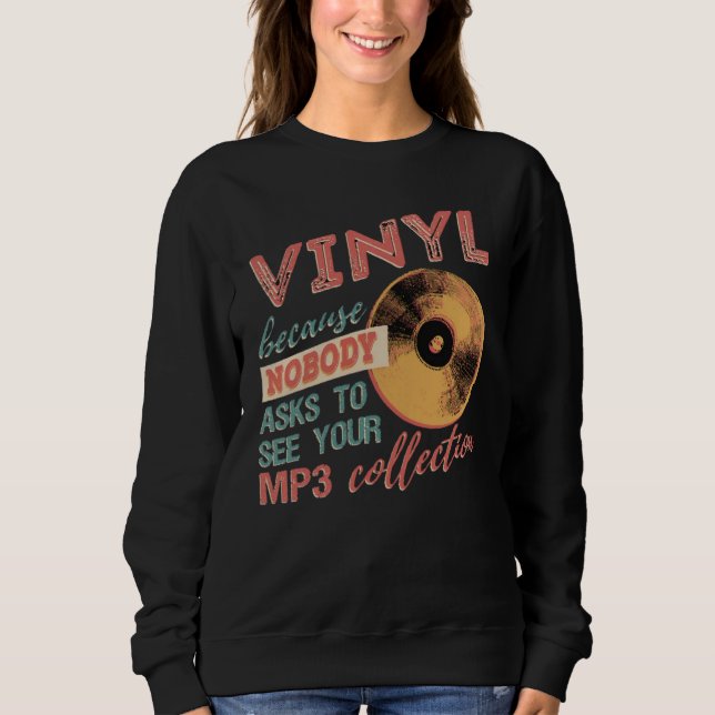 Moletom Vinil porque ninguém quer ver seu mp3s (Frente)