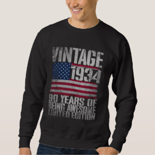 Moletom Vintage 1934 Limited Edition 90 Anos Antiga EUA Fl