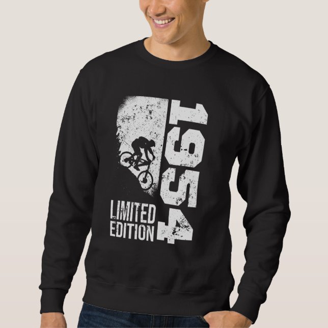 Moletom Vintage 1954 Birthday cicing MTB-Bicicletas Mounta (Frente)