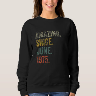 Moletom Vintage 1975 47th Birthday Incrível desde junho de