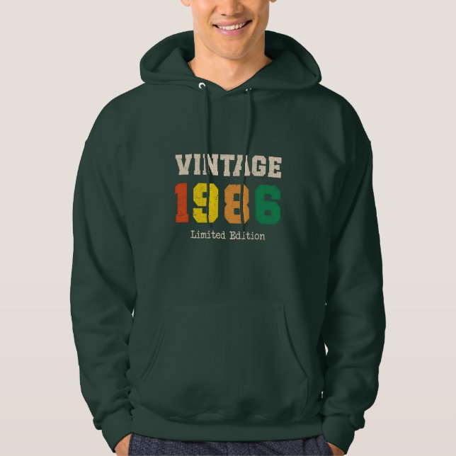 Moletom Vintage 1986 Limited Edition Retro Birthday Design (Frente)