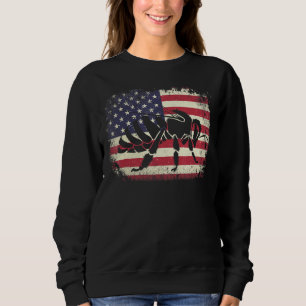 Moletom Vintage American Flag 4 De Julho Pai Abelhas Mamãe