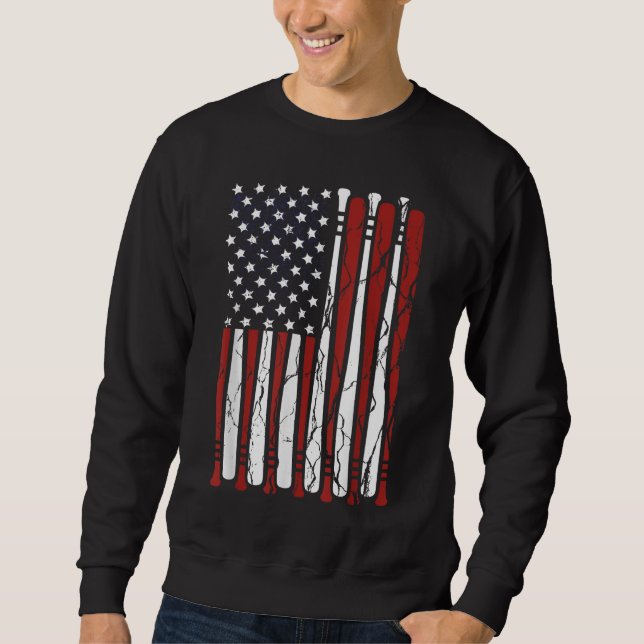 Moletom Vintage American Flag Baseball Men Roupa Da (Frente)