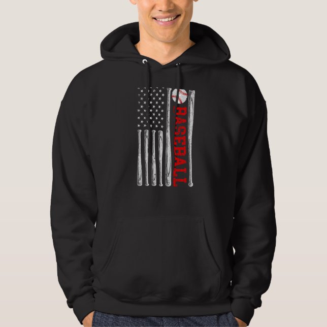 Moletom Vintage American Flag Baseball USA Team (Frente)