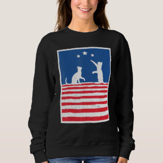 Moletom Vintage American Flag Cat 4th Of July_1