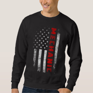 Moletom Vintage American Flag Mechanic Roupa Patriot Usa