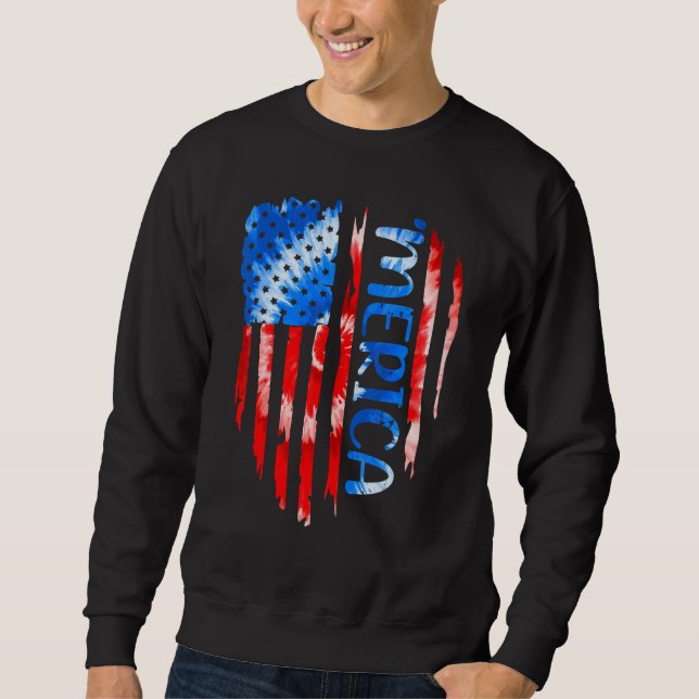 Moletom Vintage American Flag 'merica Patriotic 4th (Frente)