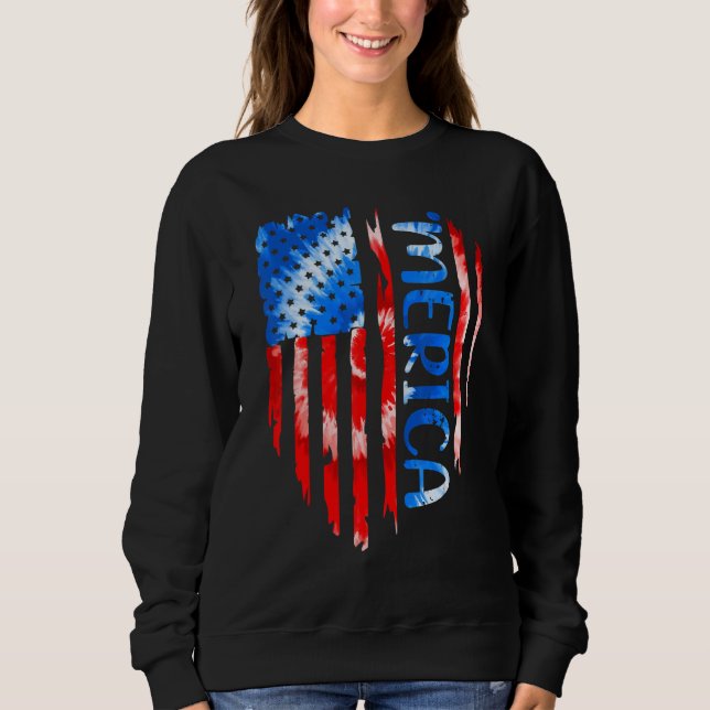Moletom Vintage American Flag 'merica Patriotic 4th (Frente)
