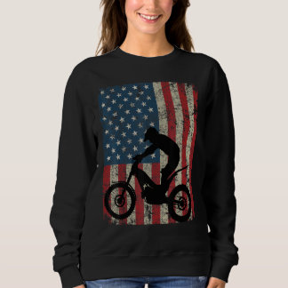Moletom Vintage American Flag Motocross Motorcycle 4th Of