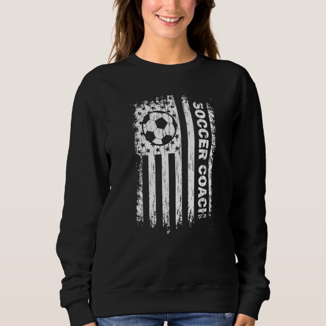 Moletom Vintage American Flag Soccer Coach  Football Fans  (Frente)