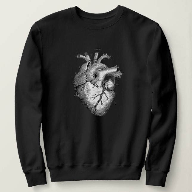 Moletom Vintage Anatomic Heart Womens Black Sweater (Frente do Design)