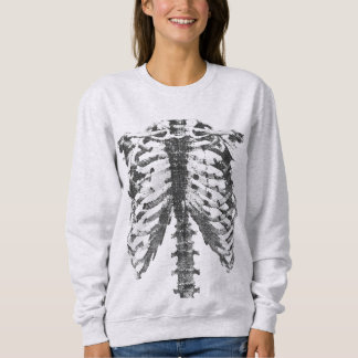 Moletom Vintage Anatomical Rib Cage Sketch Design