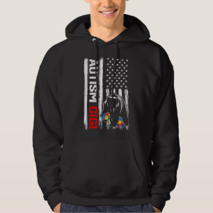Moletom Vintage Autism Gigi Bear American Flag Sensibiliza