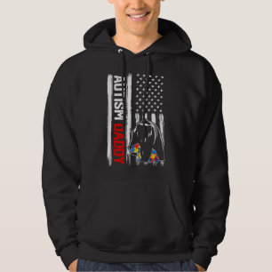 Moletom Vintage Autism Pai Bear American Flag Awarse