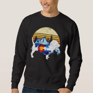 Moletom Vintage Basset Hound Dog Colorado Flag Sunset Retr