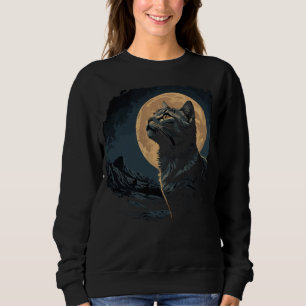 Moletom Vintage Black Cat Moon