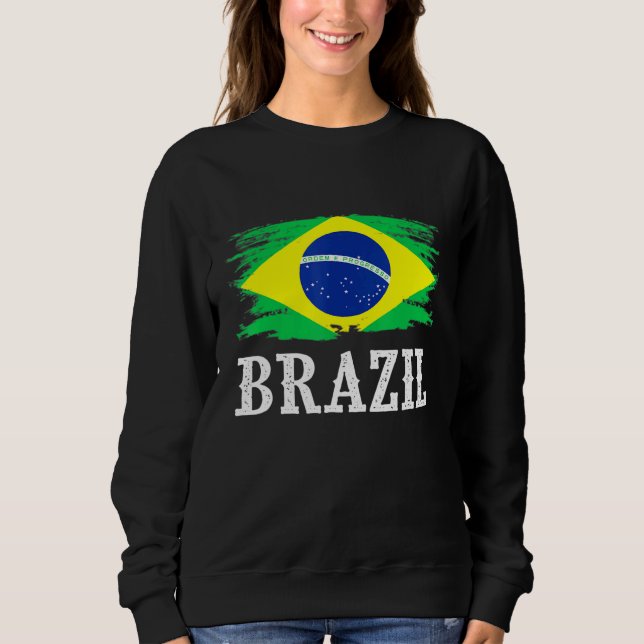 Moletom Vintage Brasil Flag I Love Brasil (Frente)