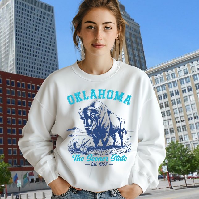 Moletom Vintage Buffalo Oklahoma Souvenir Design (Criador carregado)