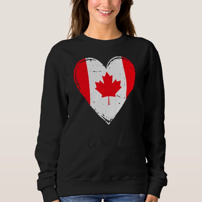 Moletom Vintage Canadian Roots Heart Canada Flag Pride (Frente)