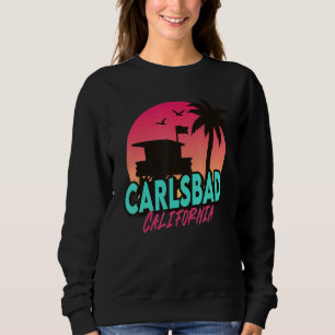 Moletom Vintage Carlsbad California Beach Palm Trees Ca Re