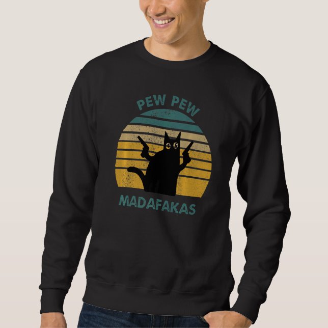 Moletom Vintage Cat Pew Madafakas (Frente)