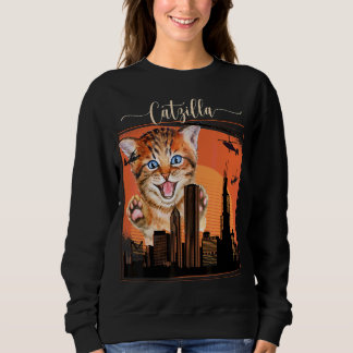 Moletom Vintage Catzilla Cute Kitten Sempre Fome Cat 2