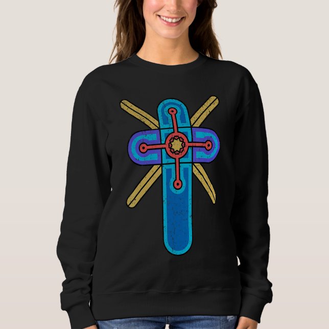 Moletom Vintage Christian Cross And Abstract Elements 1 (Frente)