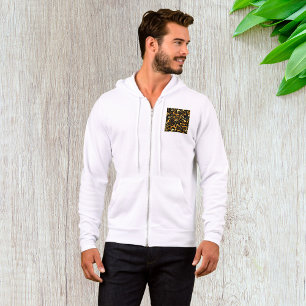 Moletom Vintage Curl Texl Swirls Mens Cheio-Zip