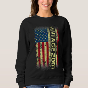 Moletom Vintage de 21 anos 2001 American Flag 21rua Birth