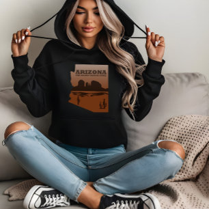 Moletom vintage do mapa de estado de arizona