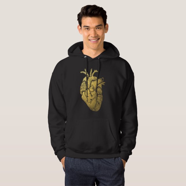Moletom Vintage Dourado Heart Sweatshirt masculina (Frente Completa)