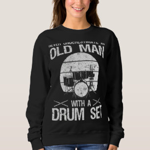 Moletom Vintage Drummer Para Mulheres Homens Drum Conjunto