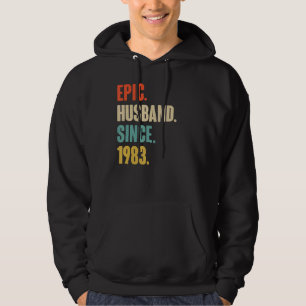 Moletom Vintage Epic Husband desde 1983 39th Wedding Anive