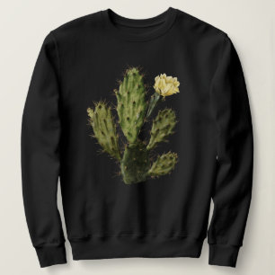 Moletom Vintage Flor Cactus Desenhando Sweatshirt Preta