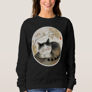 Moletom Vintage Floral Kitten Retro Japonês Art Pet Cute