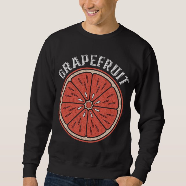 Moletom Vintage Grapefruit Slice Citrus Fruta Vegan Grapef (Frente)