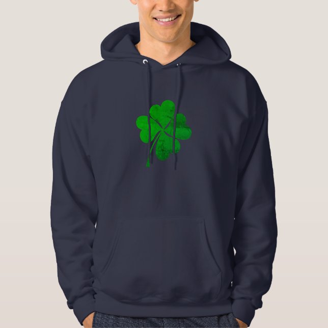 Moletom Vintage Green Lucky Clover Rua. Dia de Patrick (Frente)