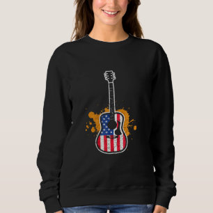 Moletom Vintage Guitar Guitarrista Bandeira Americana 33