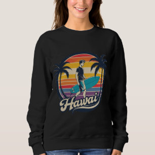 Moletom Vintage Hawaii Surfing Retro Sunset Aestético