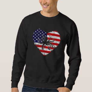 Moletom Vintage Heart Octopus Animal Retro Us American Fla