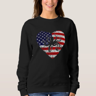 Moletom Vintage Heart Octopus Animal Retro Us American Fla